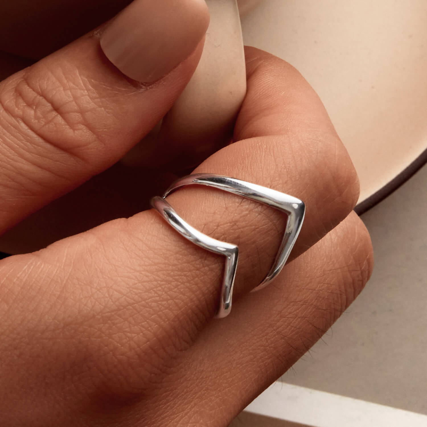 Double-layer V Shaped Ring in Sterling Silver model