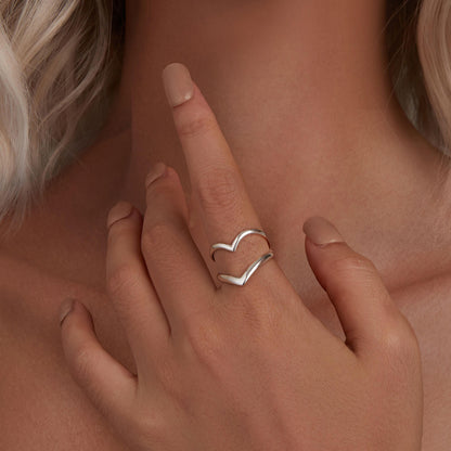 Double-layer V Shaped Ring in Sterling Silver model