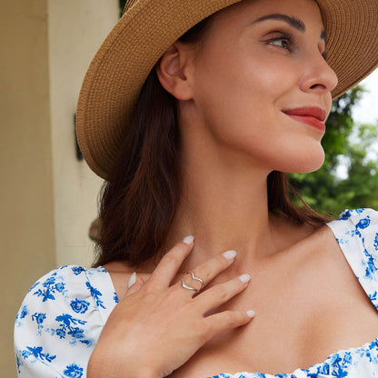 Double-layer V Shaped Ring in Sterling Silver model