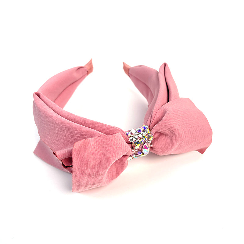 Pink Bow-knot Synthetic Crystals Headband