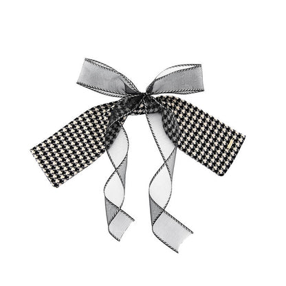 Organza Houndstooth Bow-knot Hair Clip - Feelive