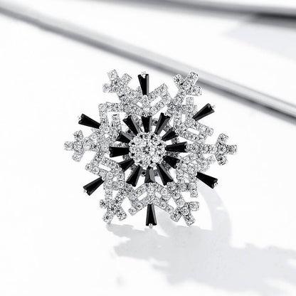 FEELIVE Creative Sparkling Spinning Snowflake Cocktail Ring