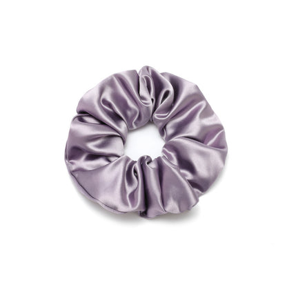 Classic Basic Color Emulation Silk Hair Scrunchie - purple