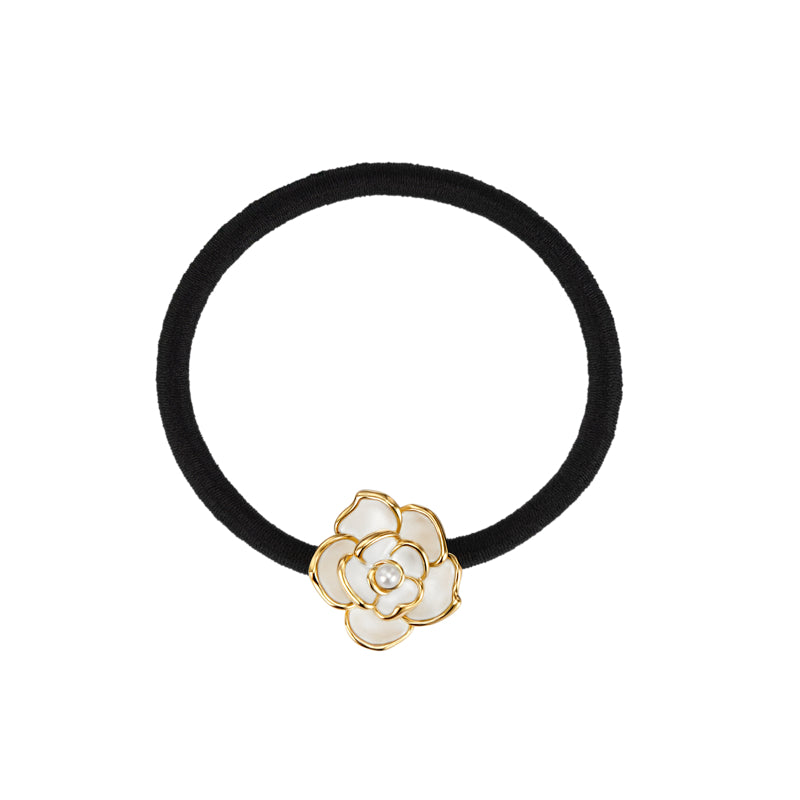 Elegant White Camellia Classic Hair Tie - Feelive