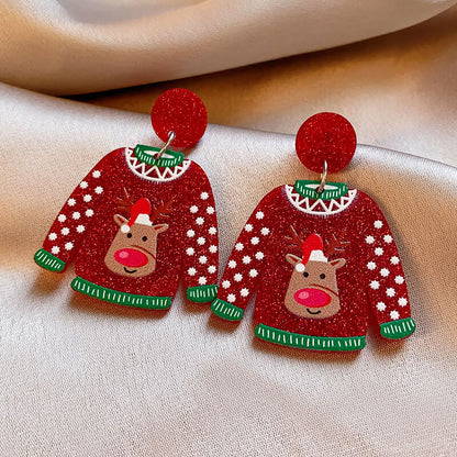 FEELIVE Oversized Style Christmas Sweater Series Drop Earrings