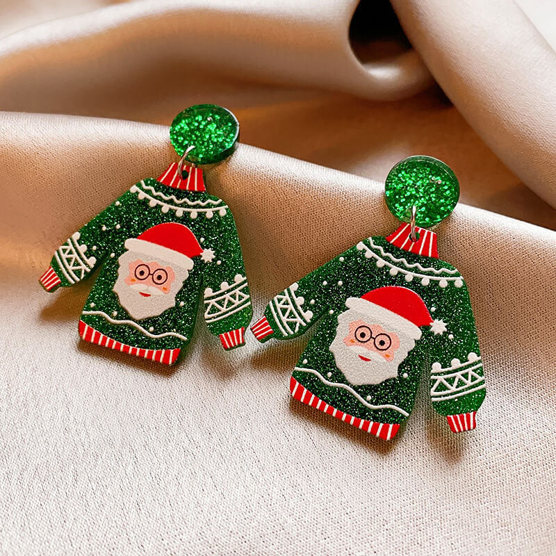 FEELIVE Oversized Style Christmas Sweater Series Drop Earrings