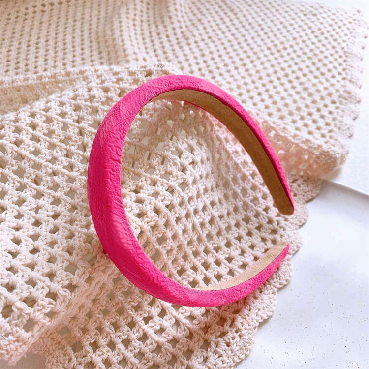 Barbie Style Hot Pink Fabric Wide Hair Headband - G