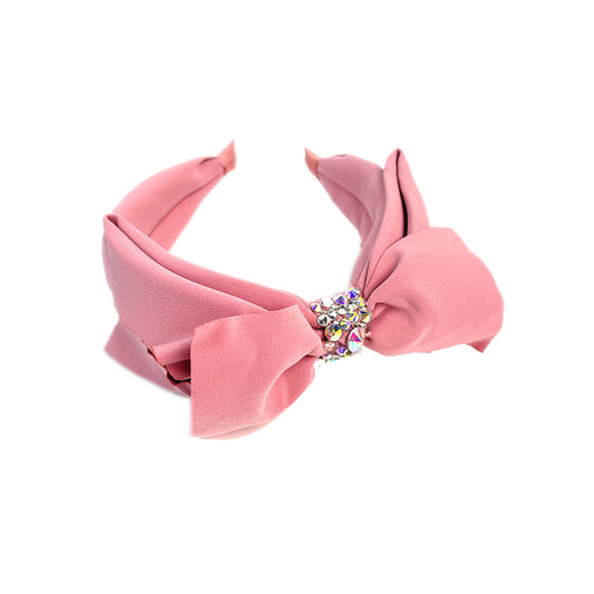 Pink Bow-knot Synthetic Crystals Headband - Feelive