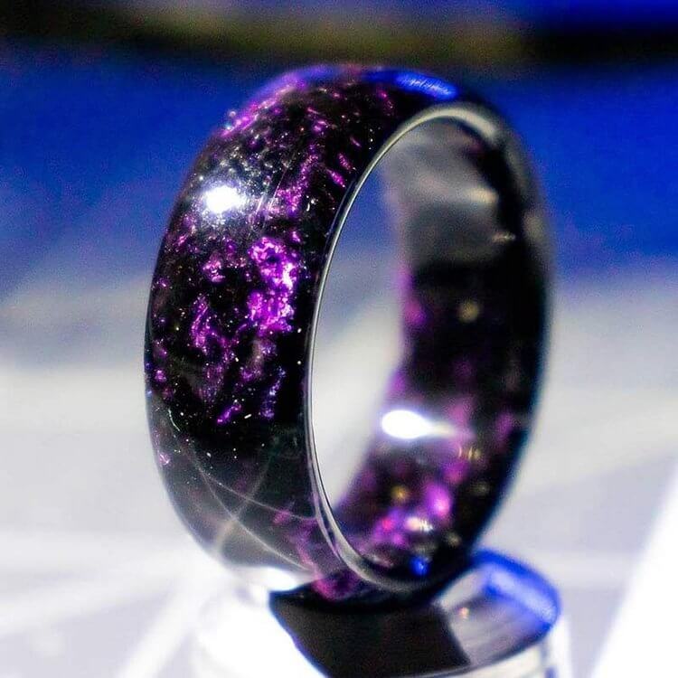 THE COLORED GALAXY OPAL RING-Violet Opal1