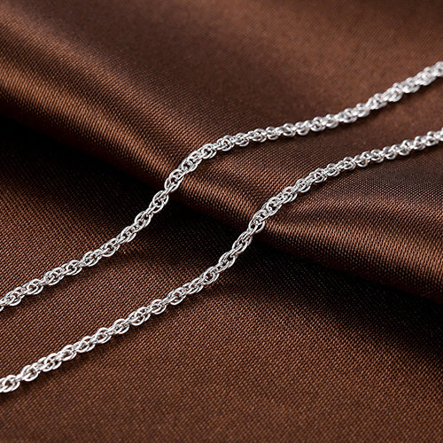 Classic Series Chain Necklace in Sterling Silver rope tight