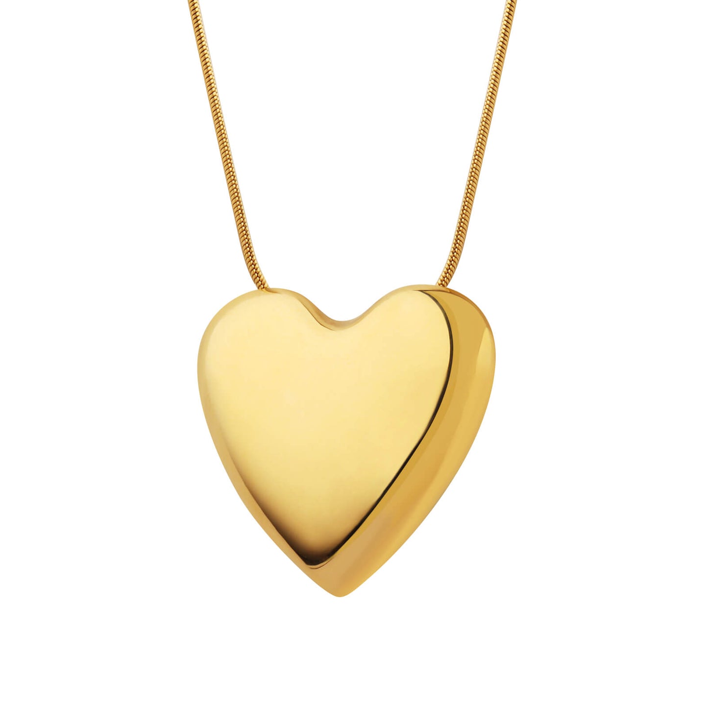 Heart Pendant Gold Plated Titanium Necklace