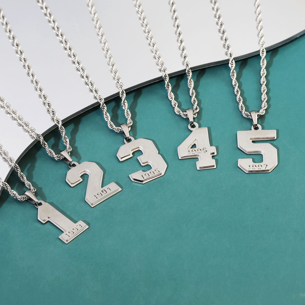 Custom Lucky Number 7 Necklace in Stainless