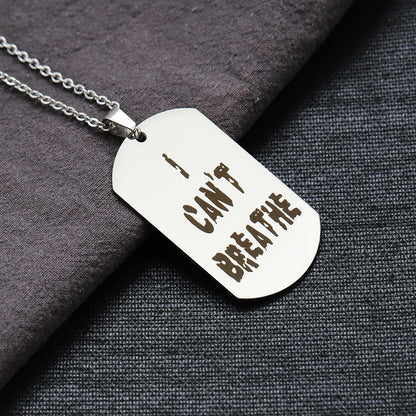 Military Style Dog Tag Men Necklace in Stainless