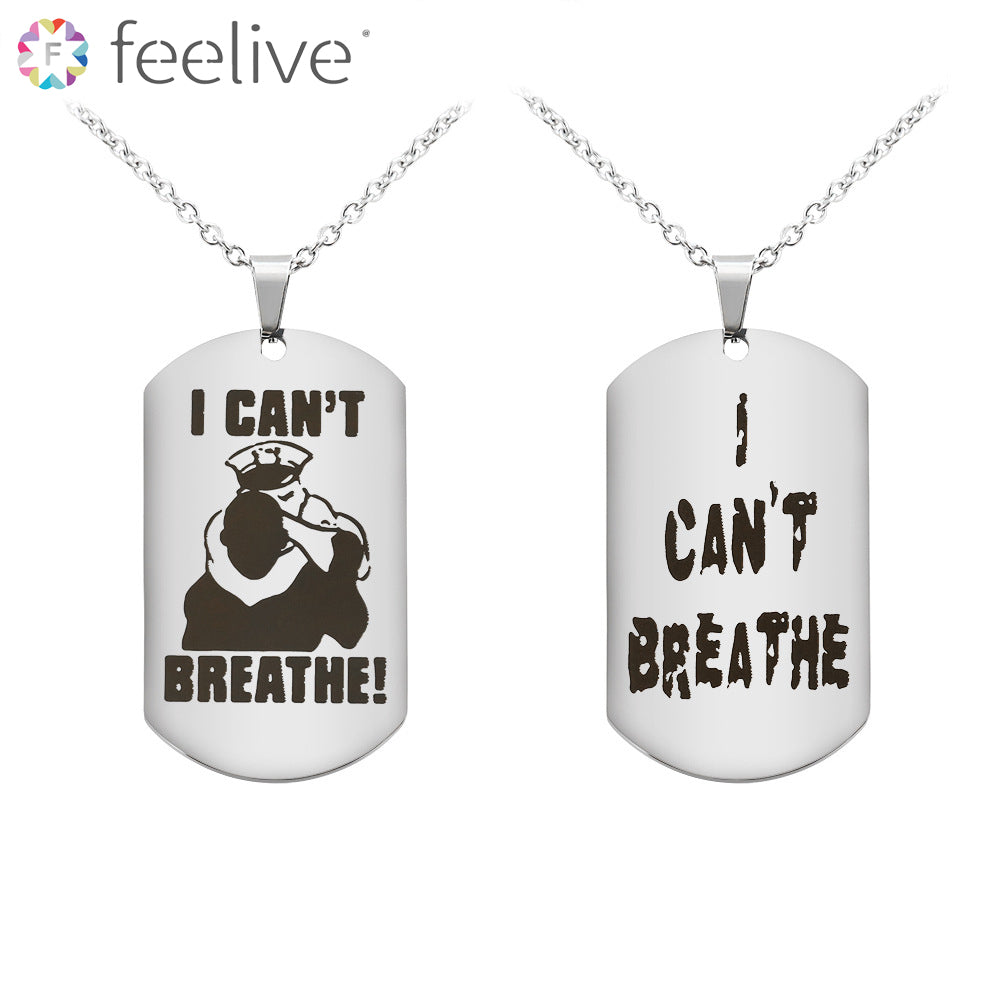 Military Style Dog Tag Men Necklace in Stainless - Feelive