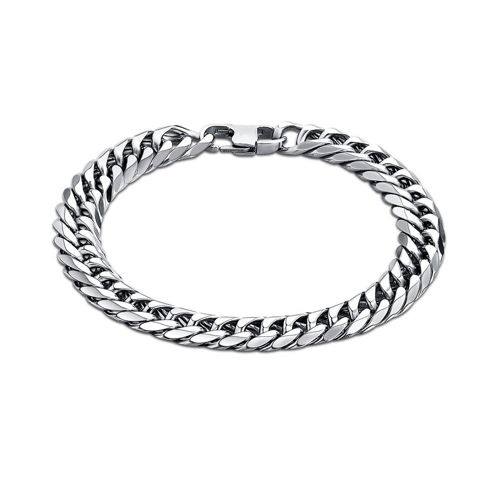 9mm Cuban Chain Men Bracelet in Stainless - Feelive