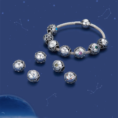 DIY Vintage Constellation Birthstone Charm Bead in Sterling Silver