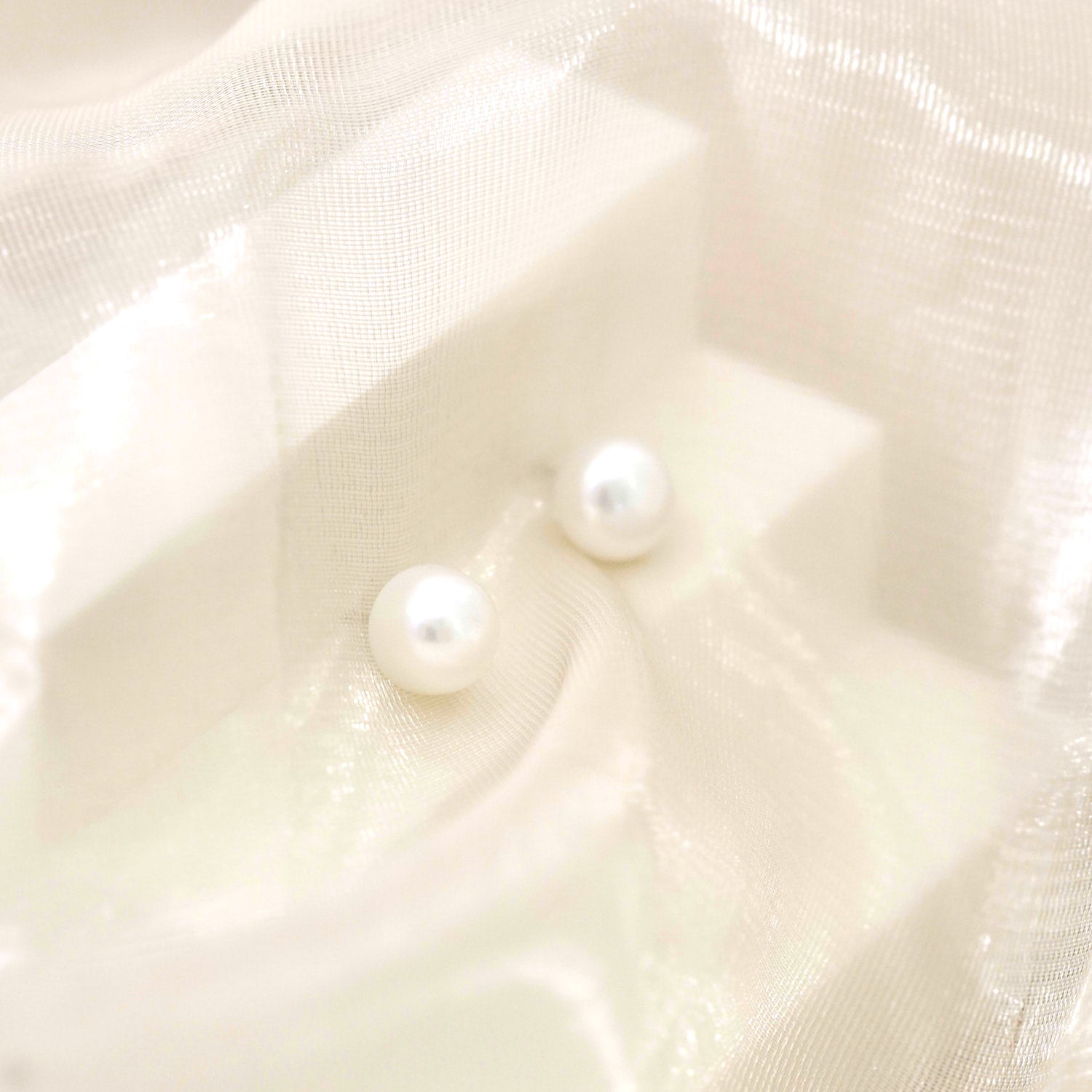 Steamed Bun Pearl Stud Earrings in Sterling Silver