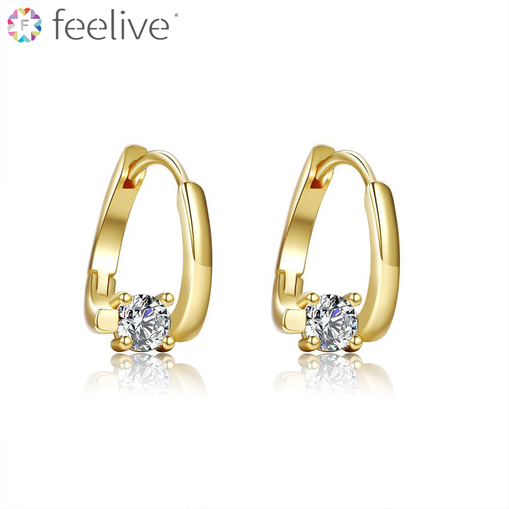 Mobius Simple Geometric Zircon Stud Earrings - Feelive