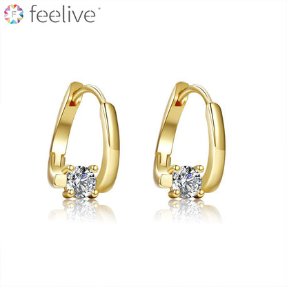 Mobius Simple Geometric Zircon Stud Earrings - Feelive