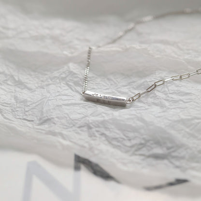 Multilingual Love Bar Pendant Necklace in Sterling Silver 