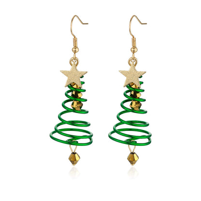 Star Christmas Tree Hook Earrings in Alloy - Feelive