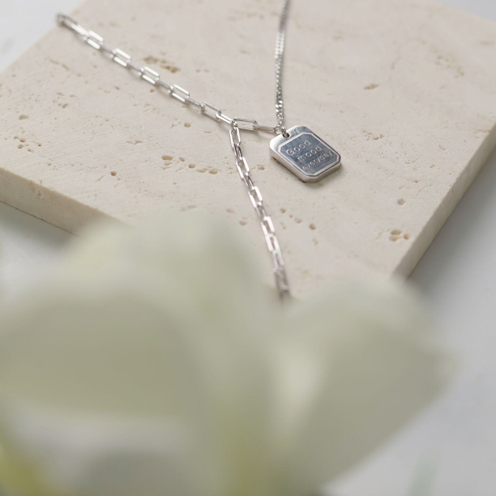 Letter L Good Mood Y Necklace in Sterling Silver