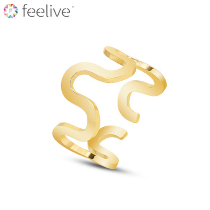 U Wave Open Ring in Titanium - Feelive