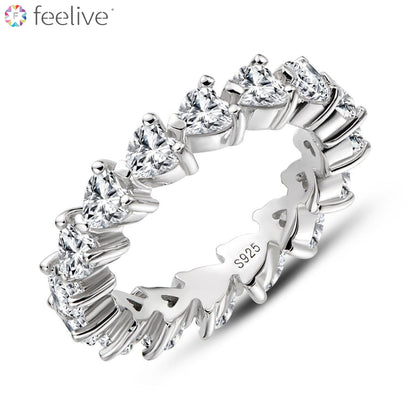 Eternal Heart SONA Diamond Ring in Sterling Silver - Feelive