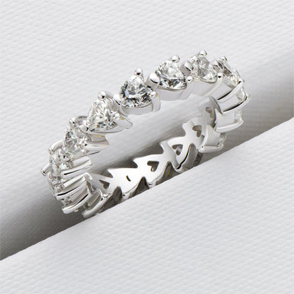 Eternal Heart SONA Diamond Ring in Sterling Silver