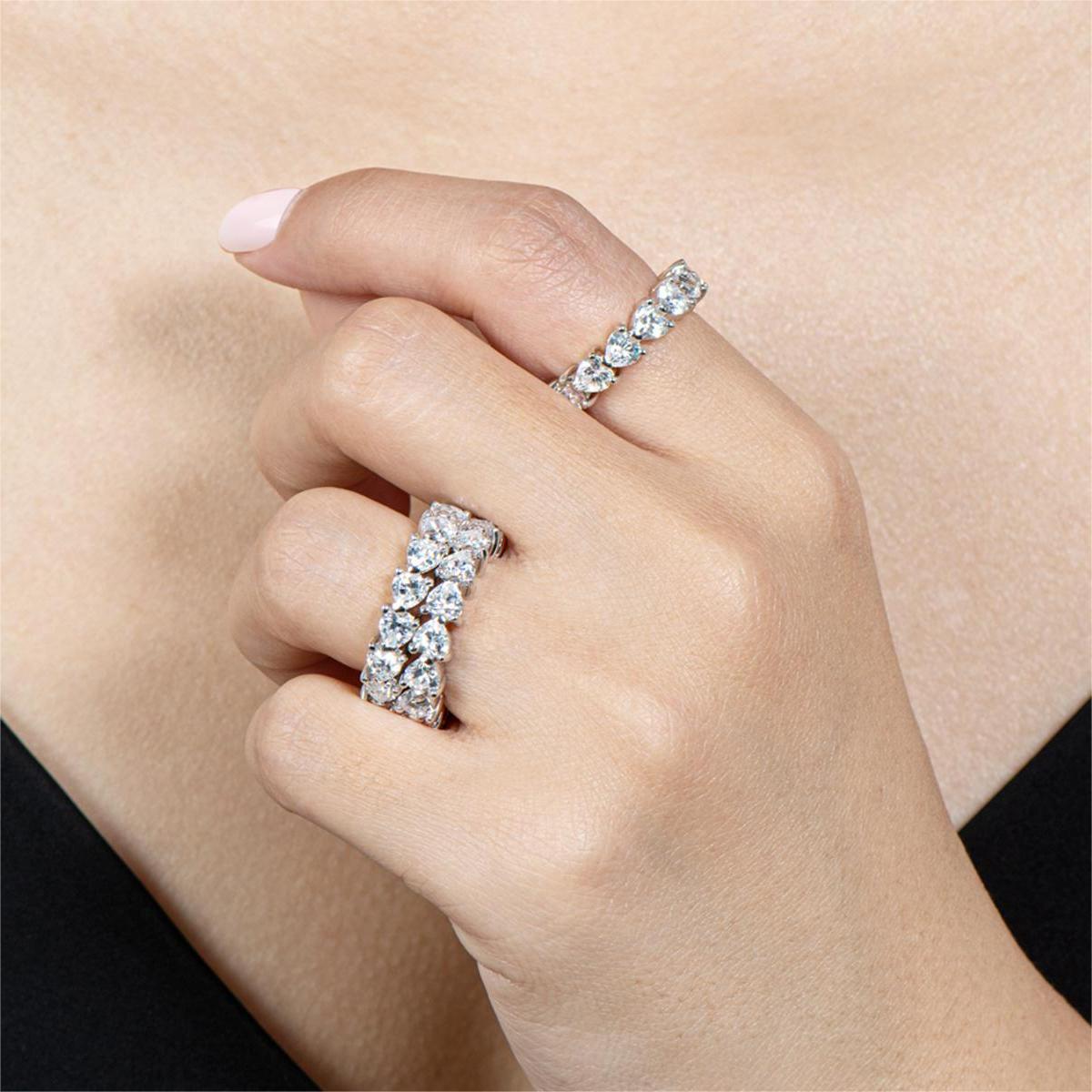 Eternal Heart SONA Diamond Ring in Sterling Silver model