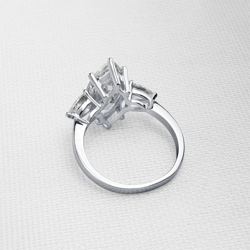 Marquise Lab Created Gem Ring in Sterling Silver back