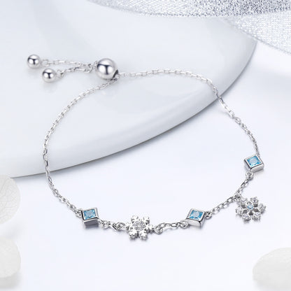 Snowflakes Fly Zircon Bracelet in Sterling Silver side