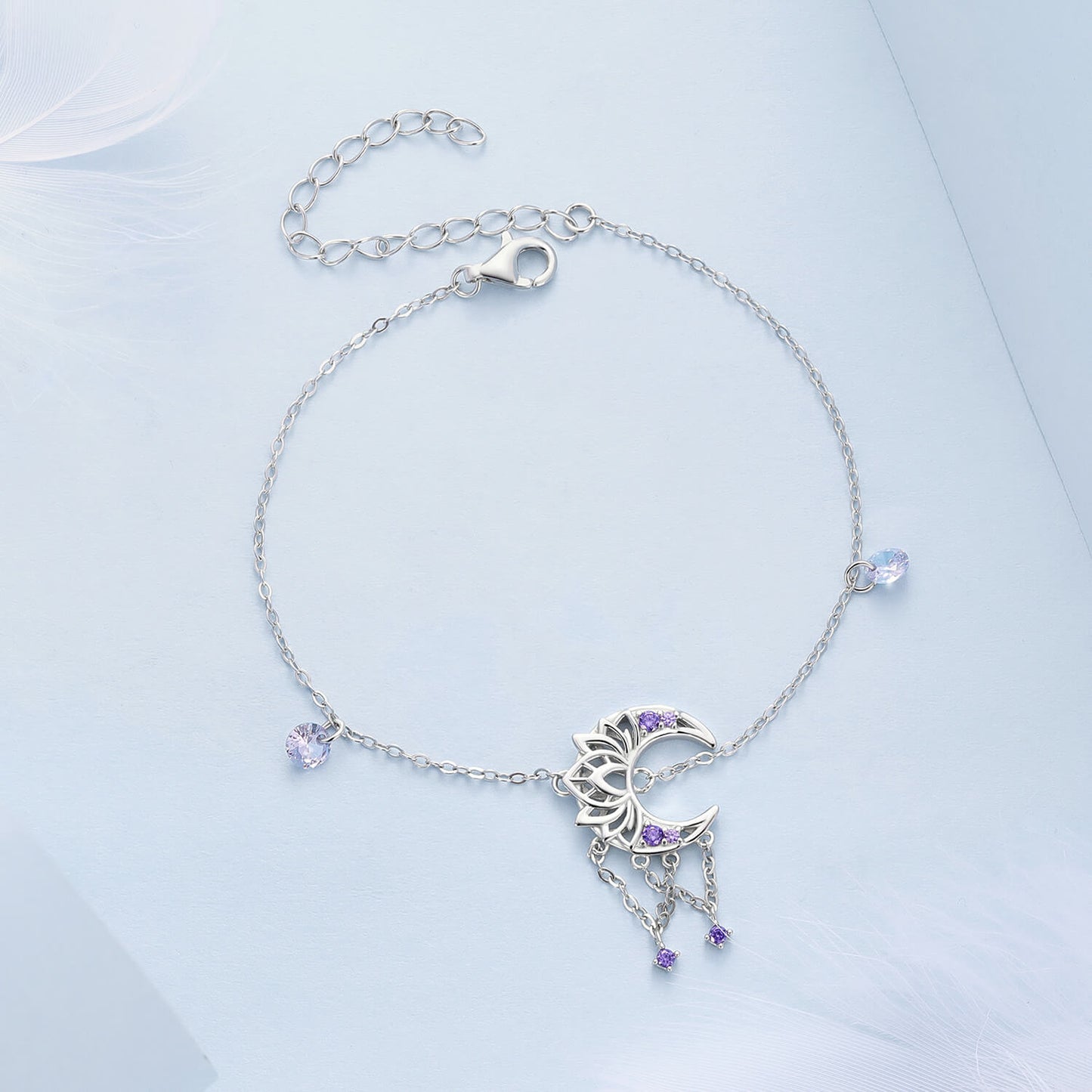 Purple Moon Dreamcatcher Zircon Bracelet in Sterling Silver whole