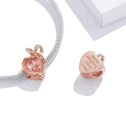 Sweet Expression Gem Charms Set in Sterling Silver love gift