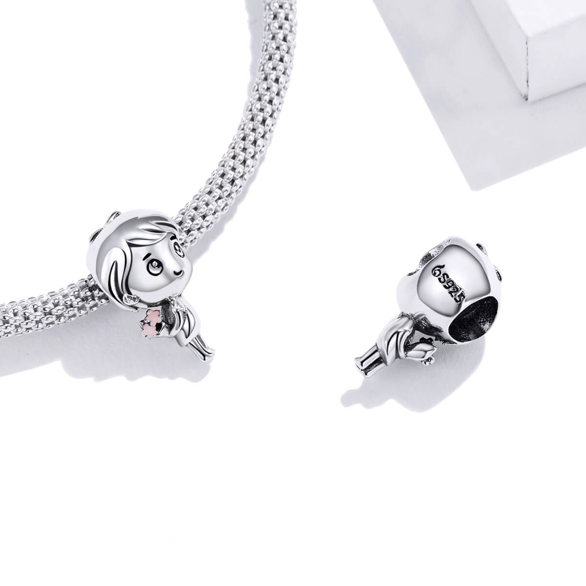 Sweet Expression Gem Charms Set in Sterling Silver boy