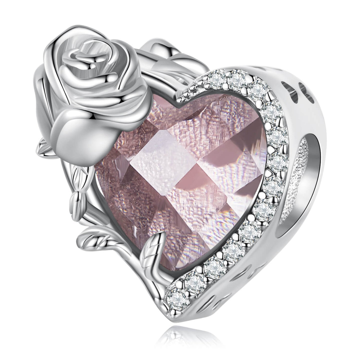 Twelve Month Flowers and Birthstones Zircon Charm in Sterling Silver - June Alexandrite