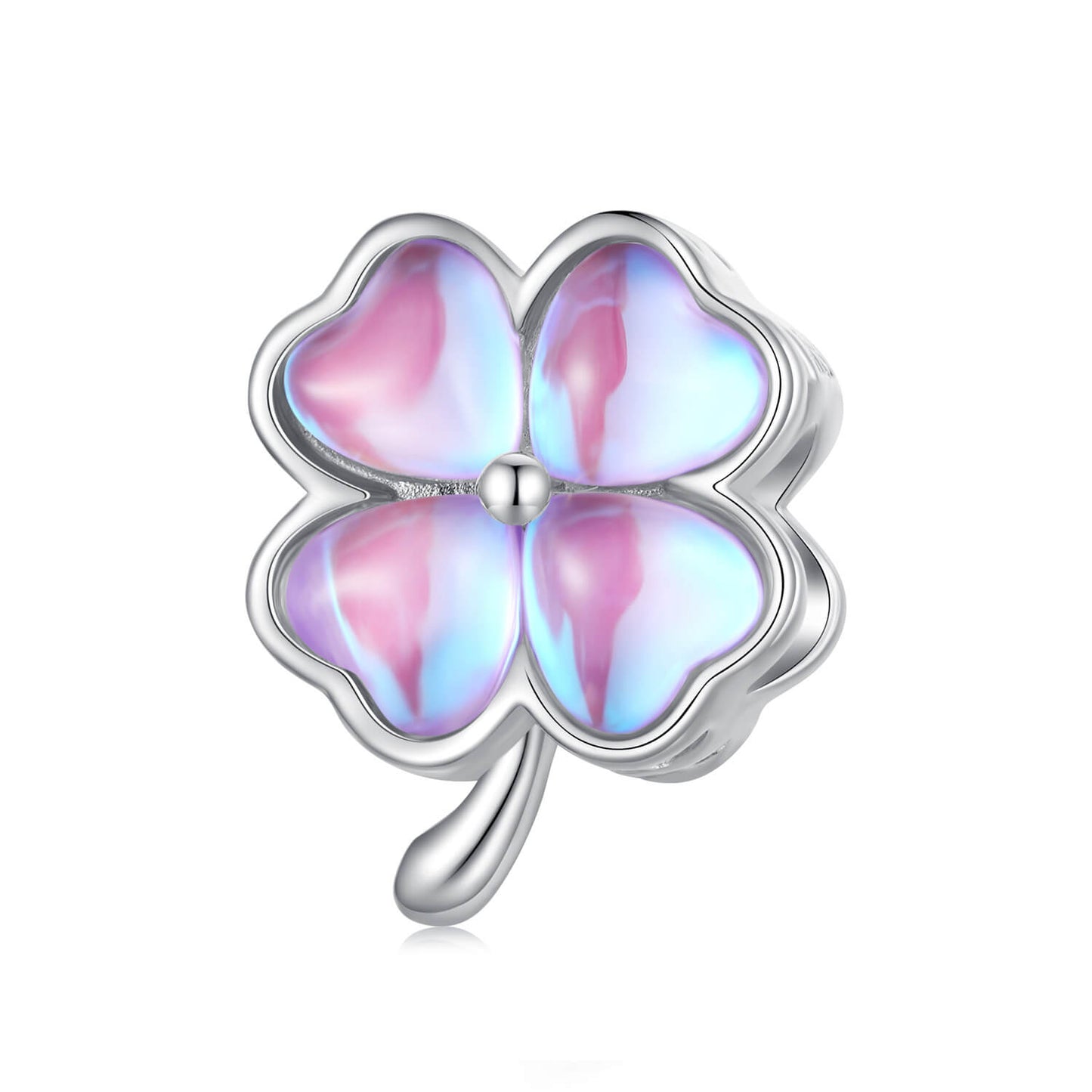 Lucky Garden Gem Charm Set in Sterling Silver clover