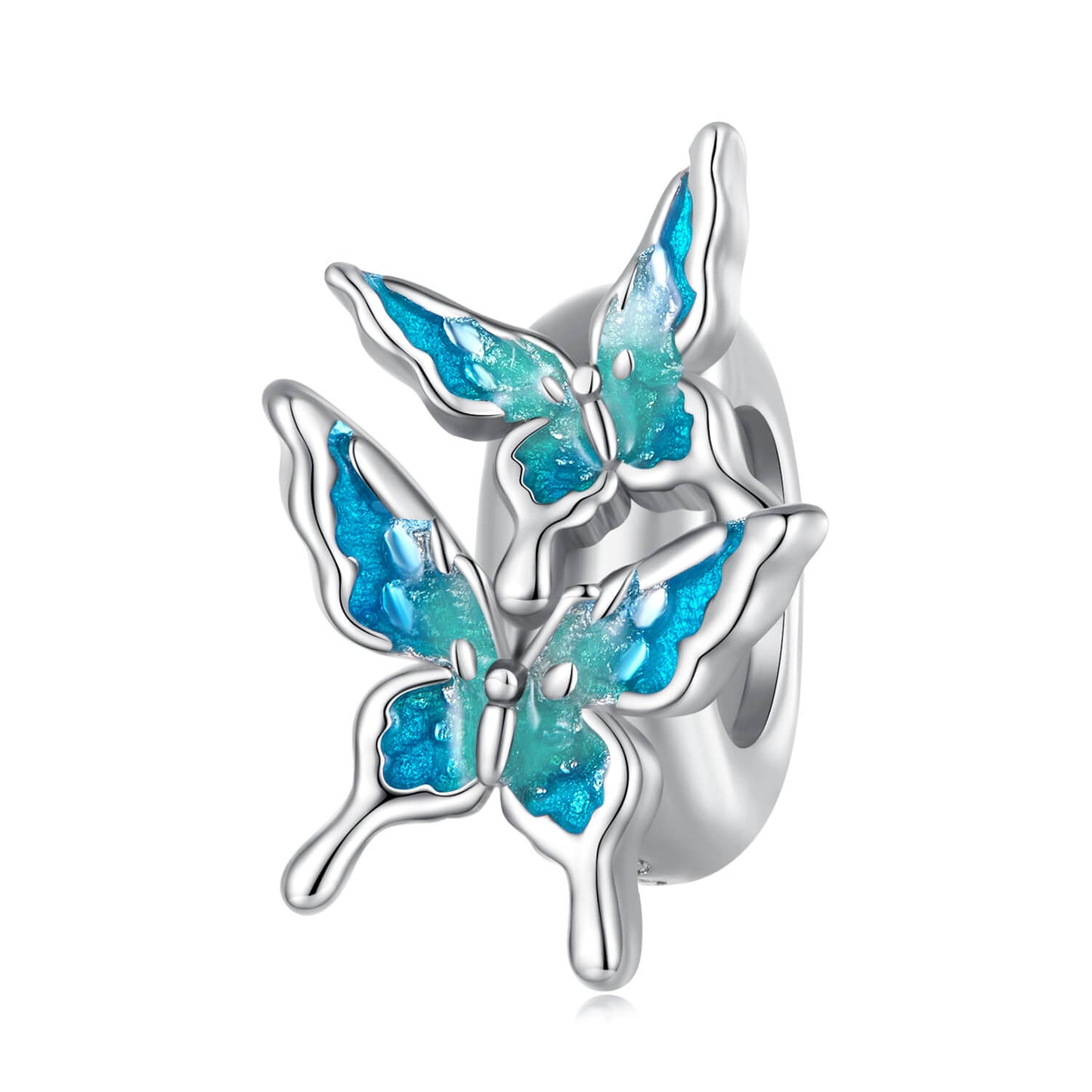 Spring Colors Series Gem Charm Set in Sterling Silver butterfly