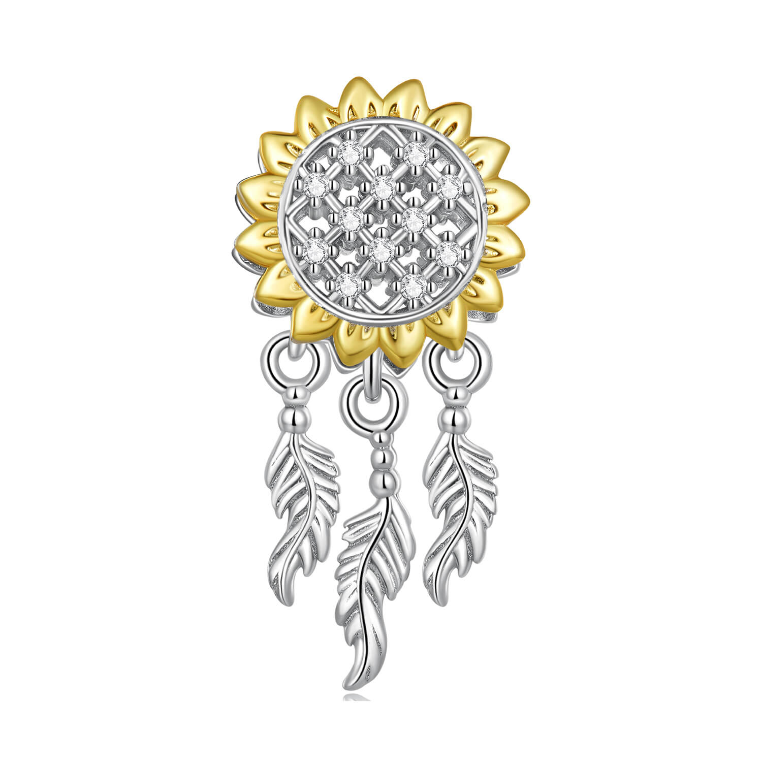 Daisy Garden Zircon Charms Set in Sterling Silver sunflower dreamcatcher