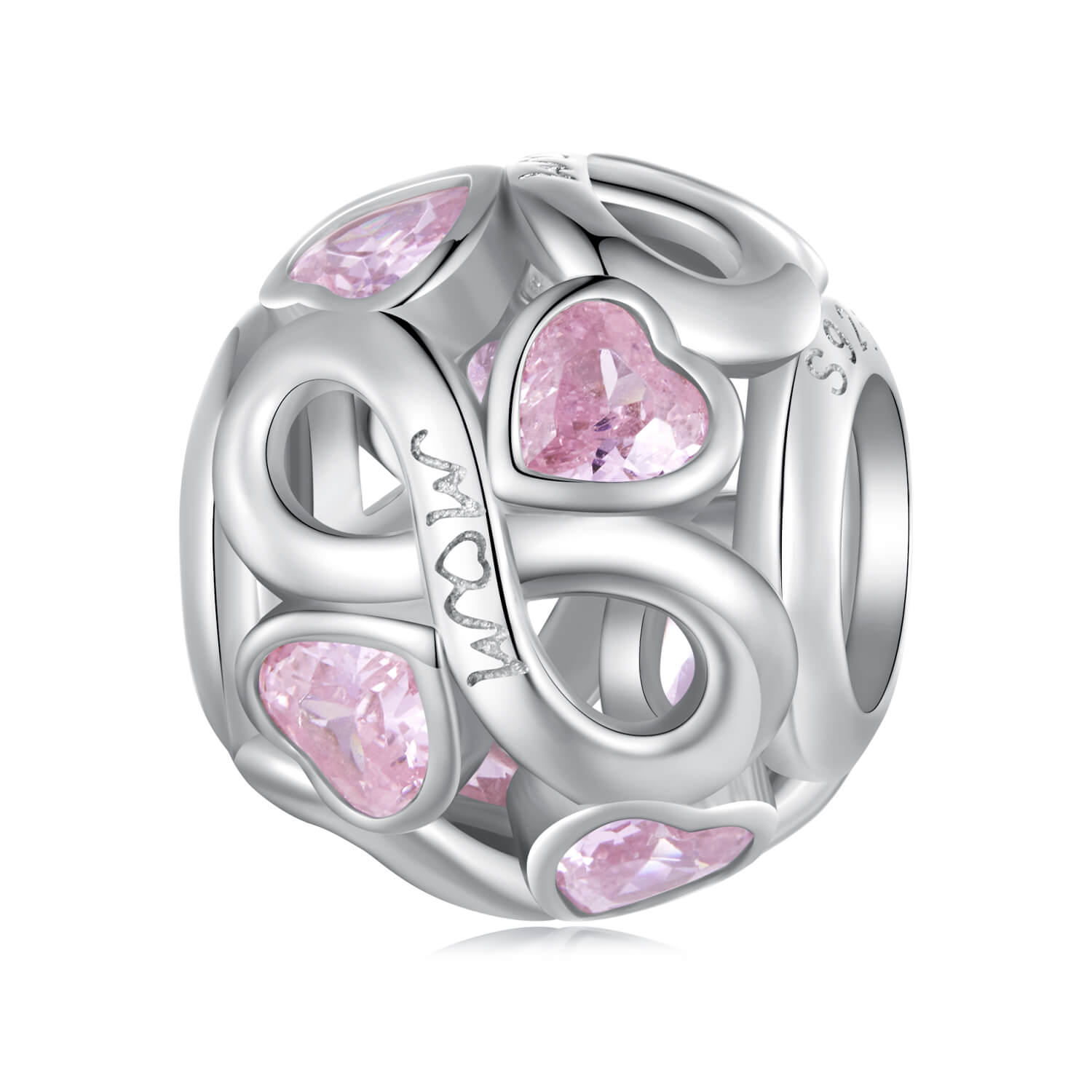 Shine the Mother's Day Zircon Charms Set in Sterling Silver infinite love