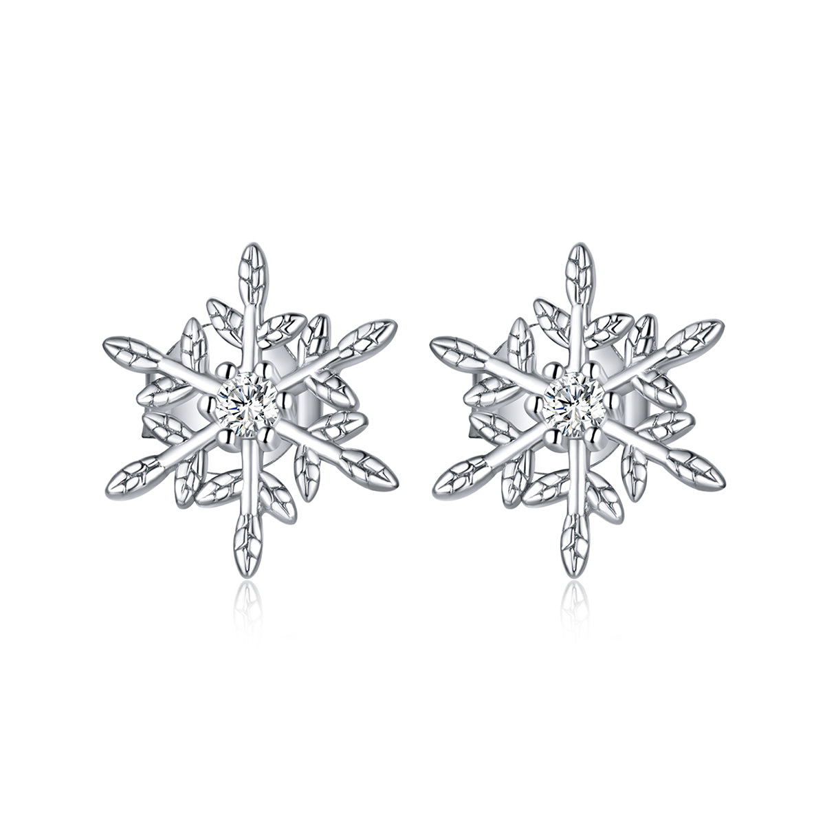 Snowflake Zircon Jewellery Set in Sterling Silver earrings