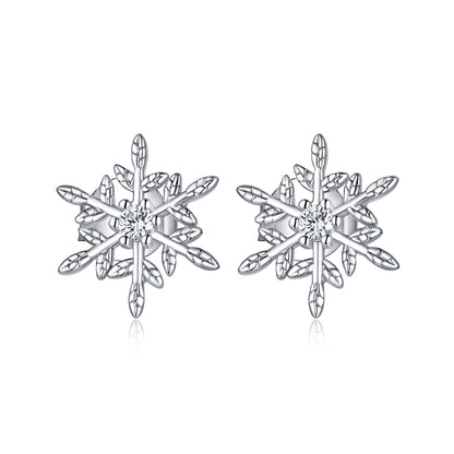 Snowflake Zircon Jewellery Set in Sterling Silver earrings