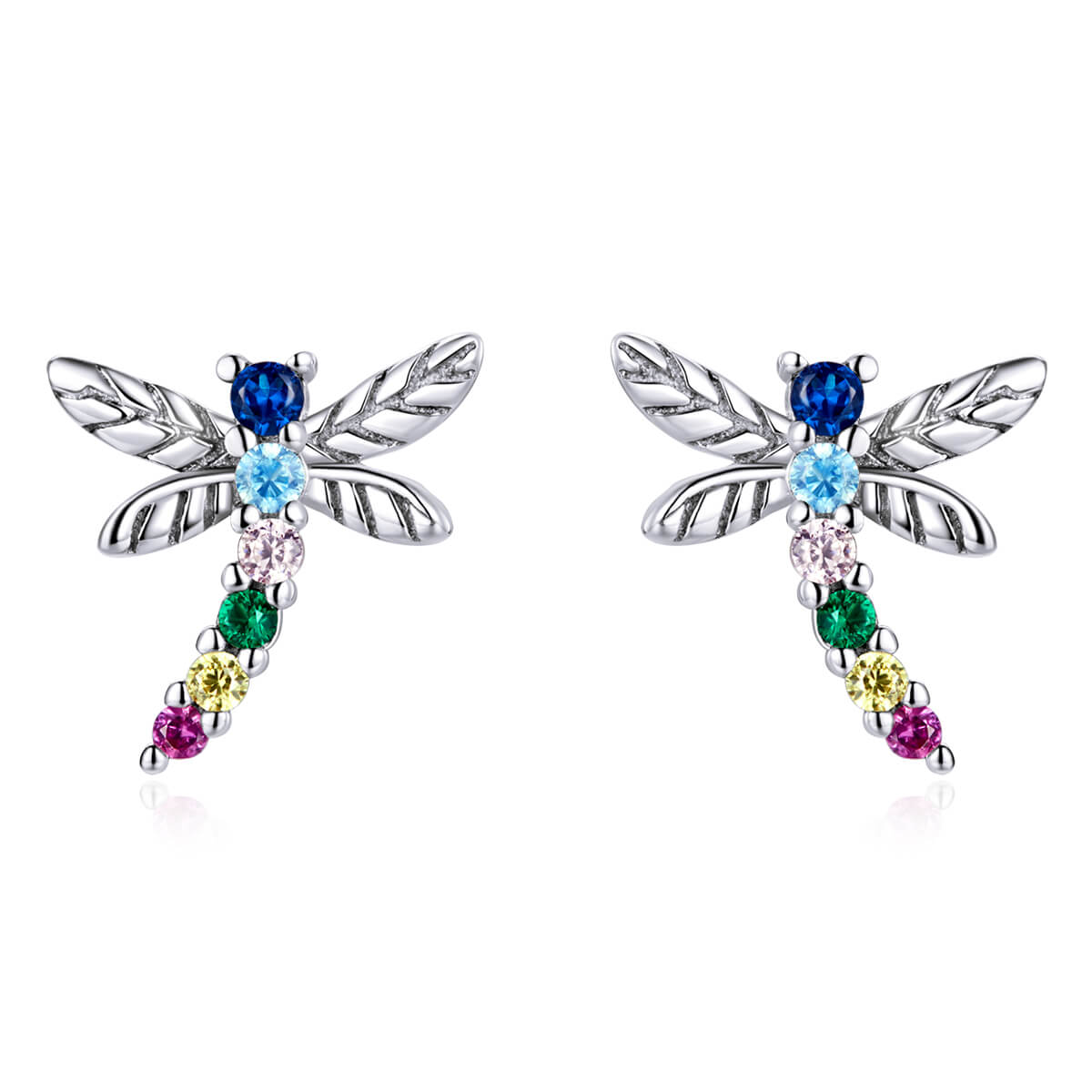 Garden Insect Series Zircon Earrings Set in Sterling Silver dragonfly