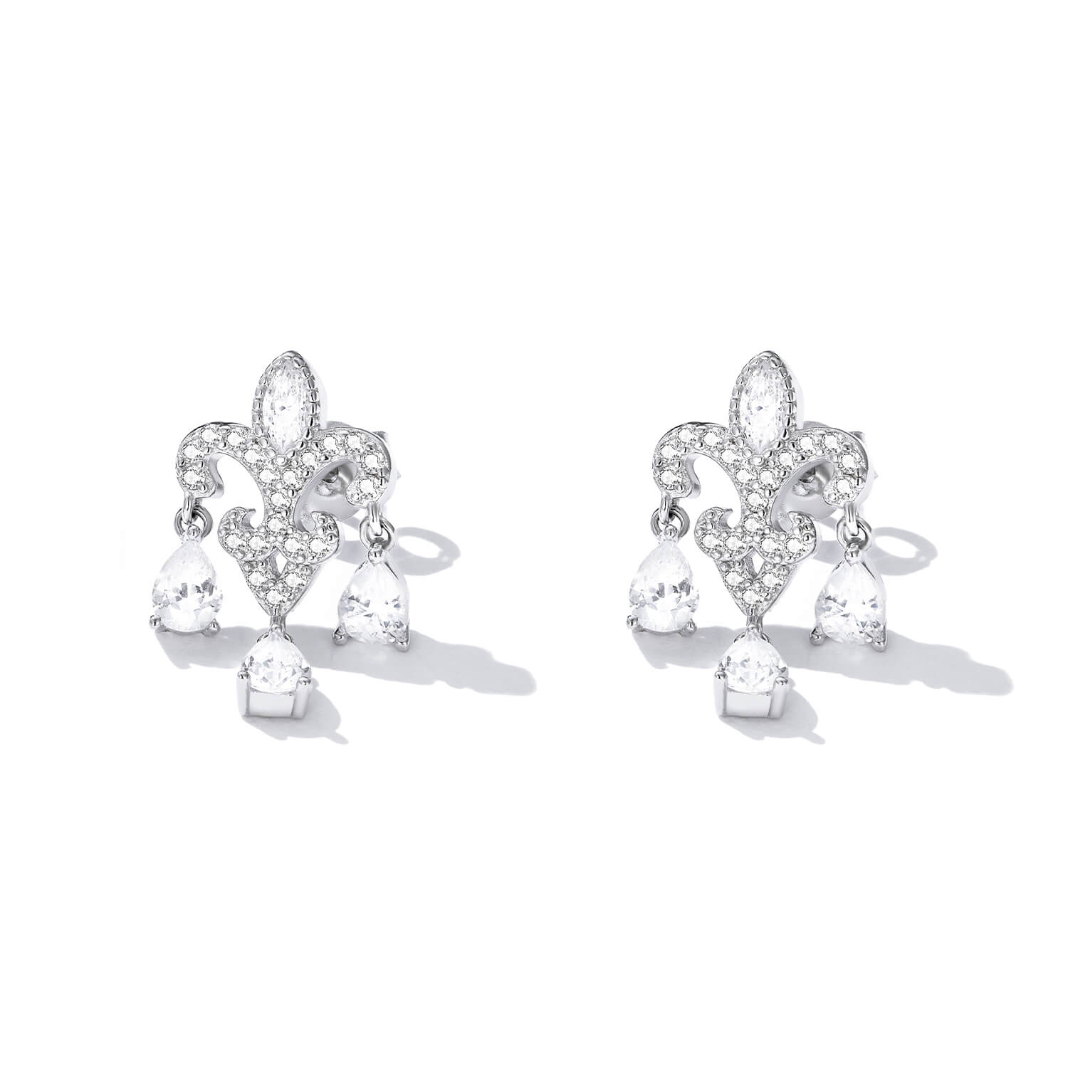 Iris Garden Zircon Earrings in Sterling Silver front