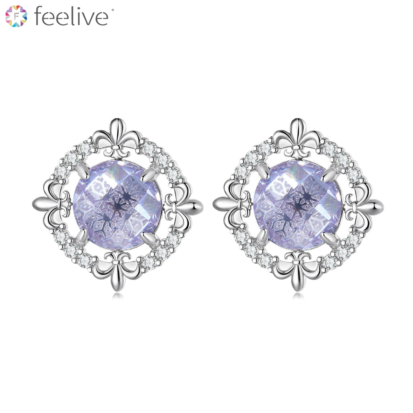 Brave Iris Zircon Earrings in Sterling Silver - Feelive