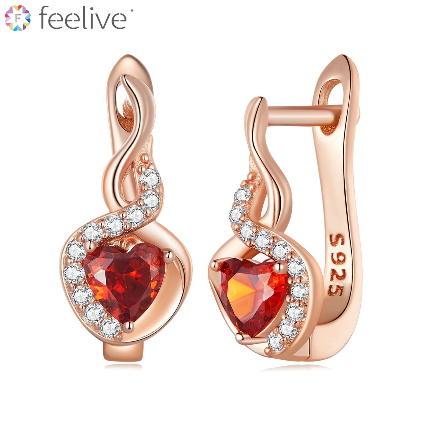 Music of Love Zircon Huggie Earrings in Sterling Silver - Feelive