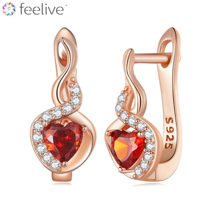 Music of Love Zircon Huggie Earrings in Sterling Silver - Feelive