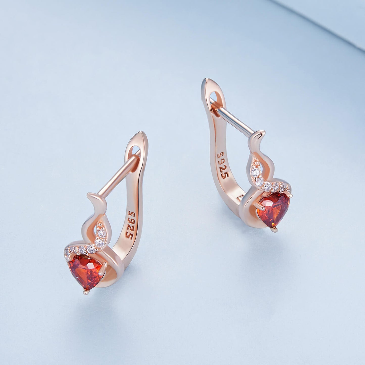 Music of Love Zircon Huggie Earrings in Sterling Silver side