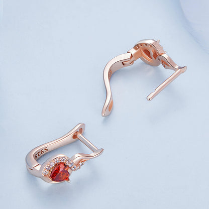 Music of Love Zircon Huggie Earrings in Sterling Silver side