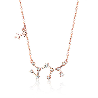 Signs of Zodiac Zircon Necklace in Sterling Silver Sagittarius